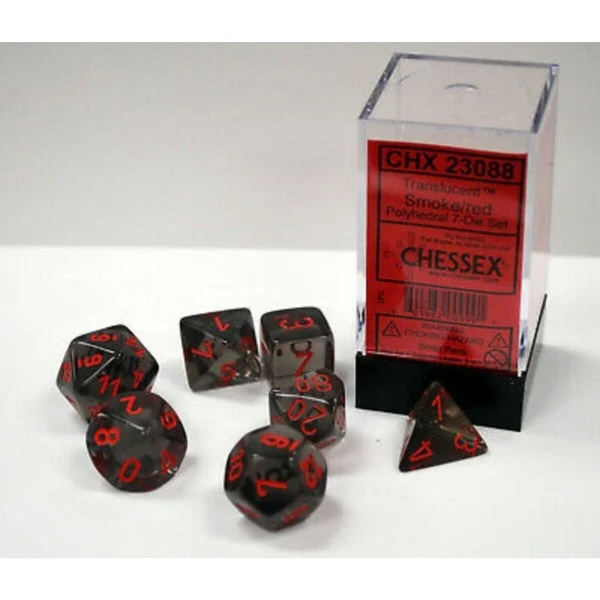 Chessex Dice Poly Translucent Smoke