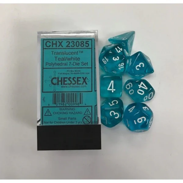 Chessex Dice Poly Translucent Teal